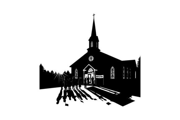 Black and White Church Wedding Silhouett: A Designer's Versatile Asset