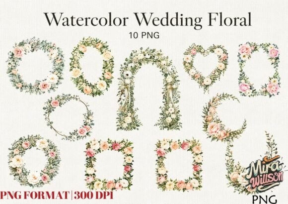 Elevate Designs with Wedding Floral Frames Clipart