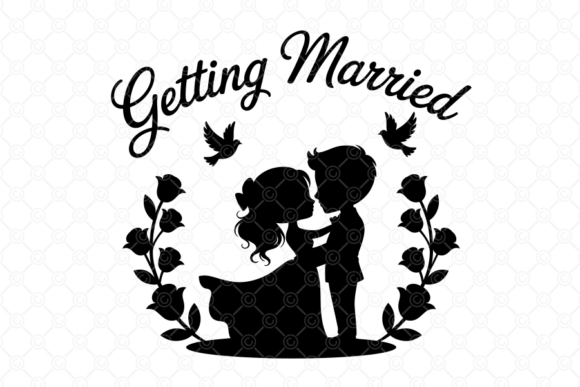 Getting Married SVG, Wedding Couple, 08: Clean Lines for Your Wedding Projects