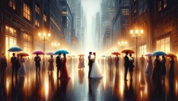 Rainy City Wedding: Moody Romance for Your Brand