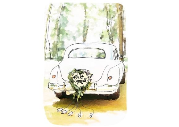 Wedding Card Illustration: A Watercolor Touch for Modern Invitations