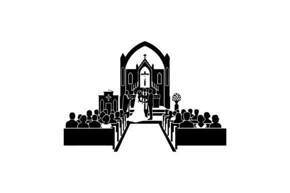 Wedding Ceremony in Church Vector Illust: A Designer's Go-To Clip Art