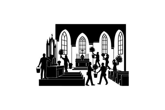 Wedding Ceremony in Gothic Church with B: A Modern Silhouette