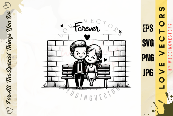 Wedding Couple and Love Vectors - C555: A Designer's Guide to Romantic Design Assets