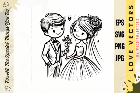 Wedding Couple & Love Vectors: Using C679 in Design