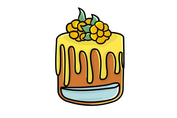 Wedding Fantasy Orange Cake Stickers: A Sweet Design Asset