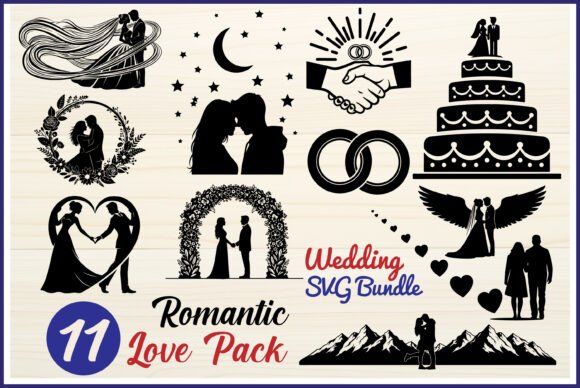Wedding Love Silhouette SVG Bundle: Elegant Designs for Every Celebration